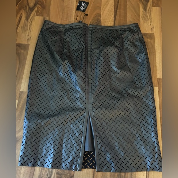 Lord & Taylor Black Laser-Cut Pencil Skirt - Picture 3 of 6